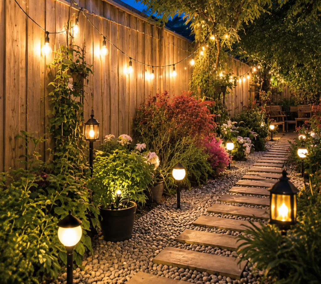 Solar garden lights for landscape decoration