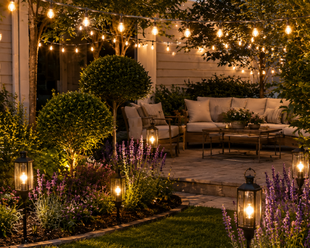 Outdoor garden string lights for decorative lighting