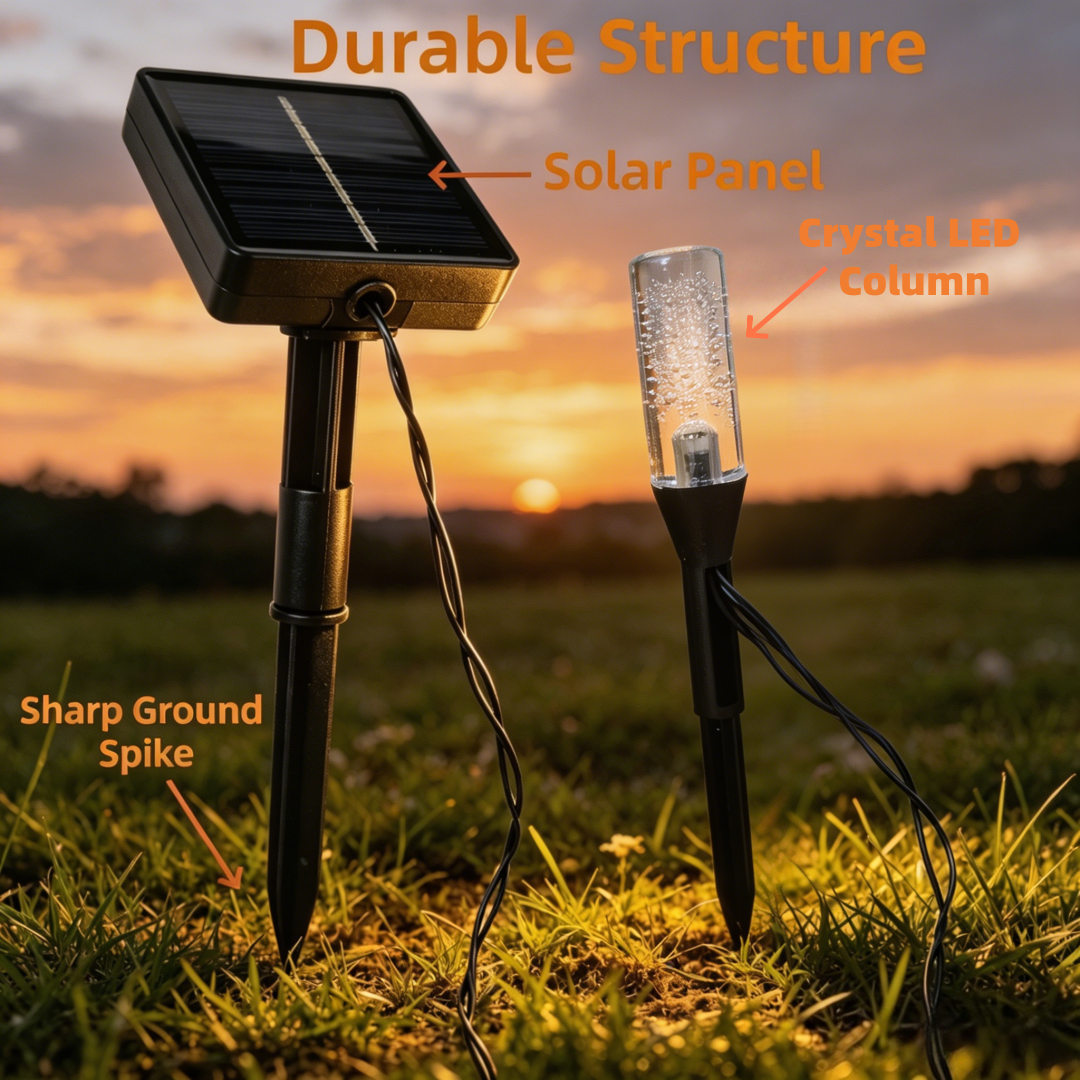 Solar panel detail on outdoor garden light