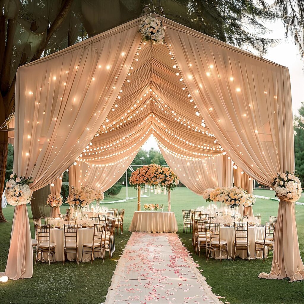String lights for wedding event decoration