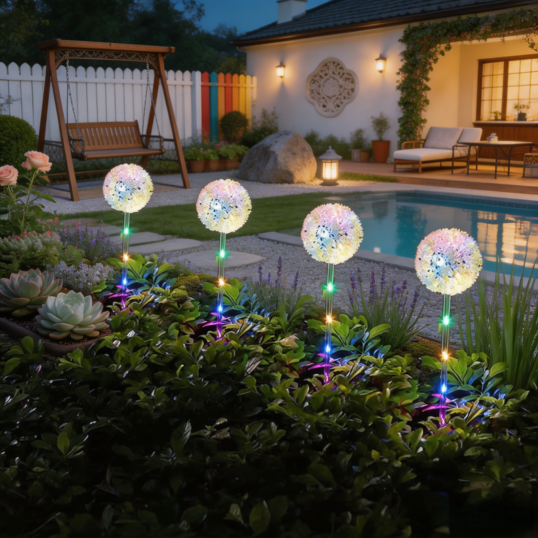 Solar Dandelion Garden Stake Lights | Outdoor Landscape Lighting