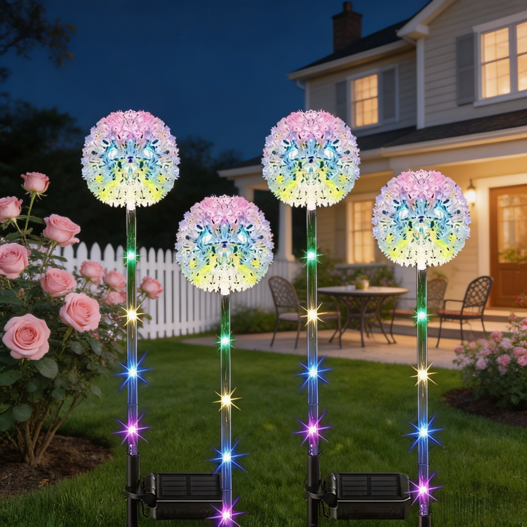 Solar Dandelion Garden Stake Lights | Outdoor Landscape Lighting