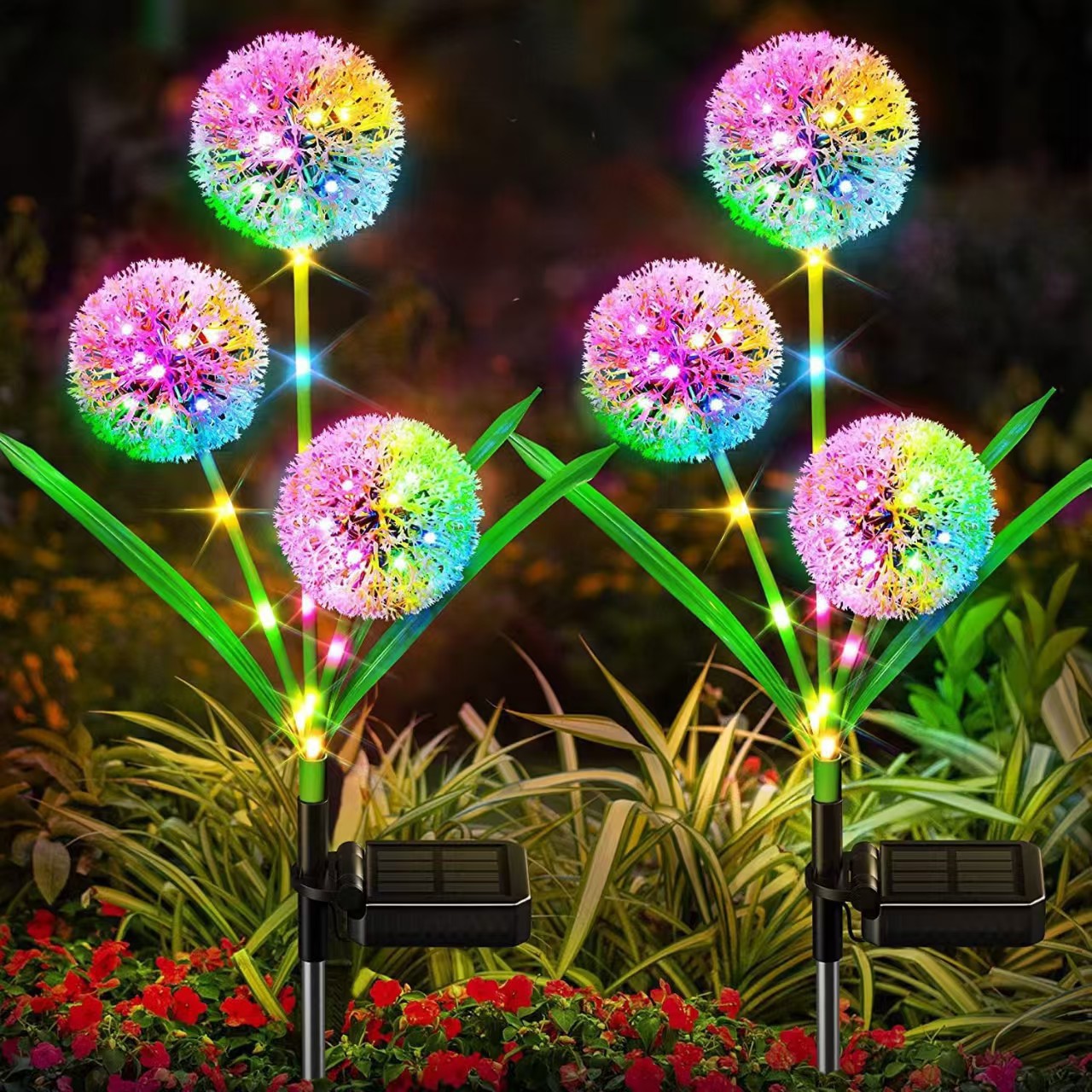 Solar Dandelion Garden Stake Lights | Outdoor Landscape Lighting